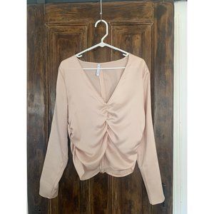 Cream Ruched Top